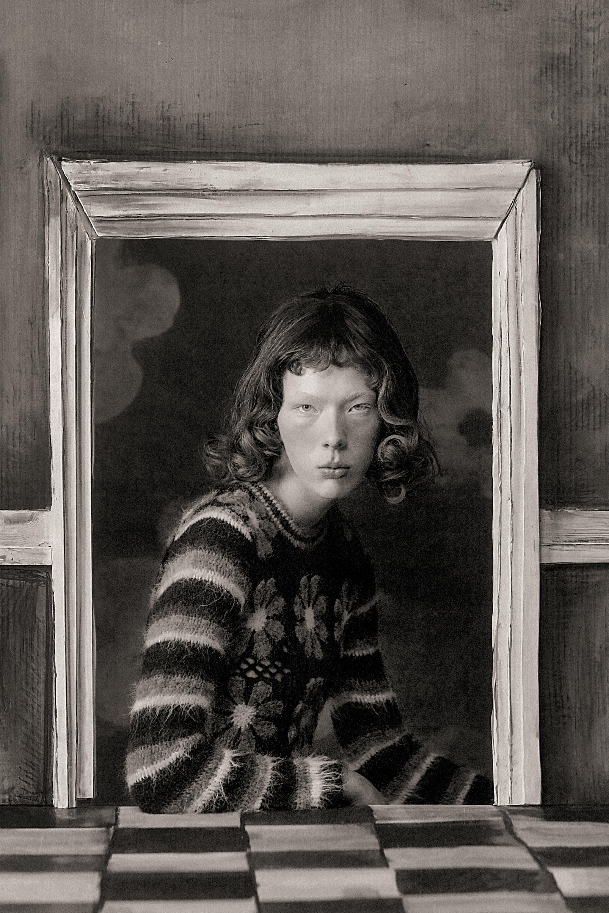 PULL EN MAILLE À FLEURS